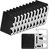 Survival Credit Card Multitool, 11 in 1 Beer Opener Survival Card Tool,Wallet Multitools Card Perfect for Fathers Men Gadgets Stocking Stuffers for Men (12 PCS) (Silvery)