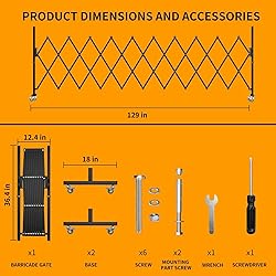 Expandable Barricade Gate,129” Safety Metal