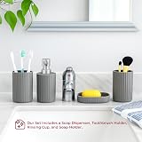 Novel Solutions Premium 4-Piece Bath Accessories Set Matt Grey Rubber-Coated view 6