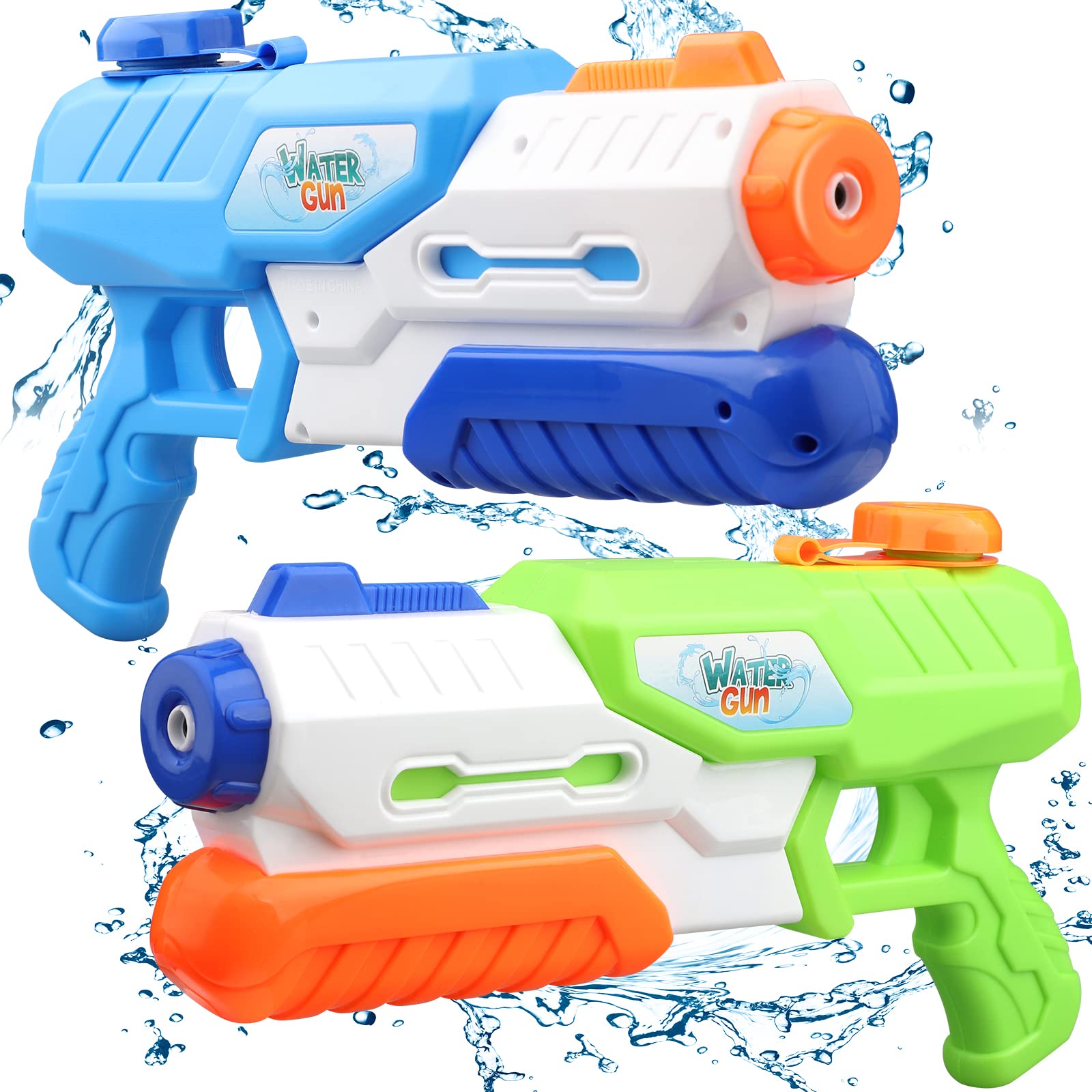 Large Water Guns Toy Set 2 Pack For Kids Adults, Cool Water Pistol Squirt For Beach Outdoor Swimimng Pool, 1200 CC Water Blaster For Boy Girl Pool Party Favors Supplies