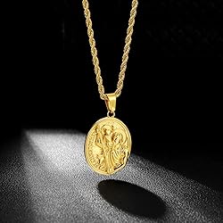 KRKC&CO Coin Necklace Pendant, Gold Medallion
