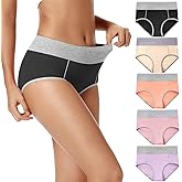 POKARLA Womens Cotton Underwear High Waist Full Coverage Briefs Soft Breathable Postpartum Panties Stretch Underpants