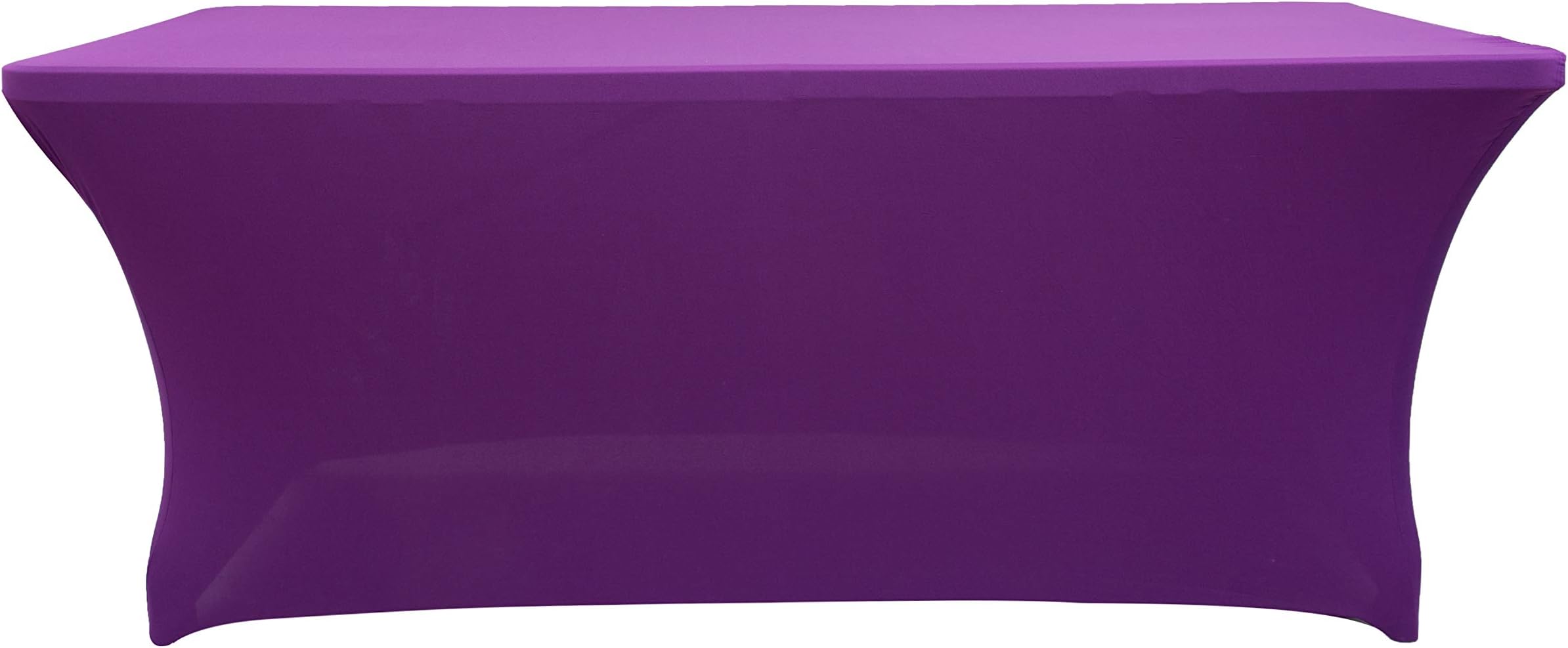 Rectangular Stretch Spandex Table Cover Fitted Tablecloth for Wedding Party Events (6ft, Dark Purple)