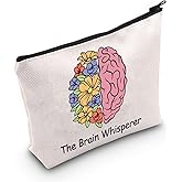 G2TUP Neuroscience Gift The Brain Whisperer Makeup Bag Neuroscience Cosmetic Bag Neuroscientist Science Gift Neurology Nurse Zipper Travel Pouch (The Brain Whisperer White Bag)