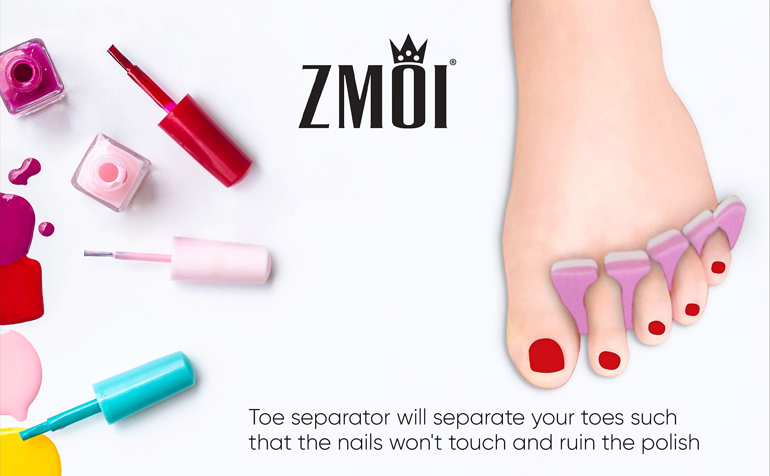 Toe Separators Set - 24 Pieces Premium Pedicure Tool Kit Super Soft & Durable Two Tone ZMOI - Image 4