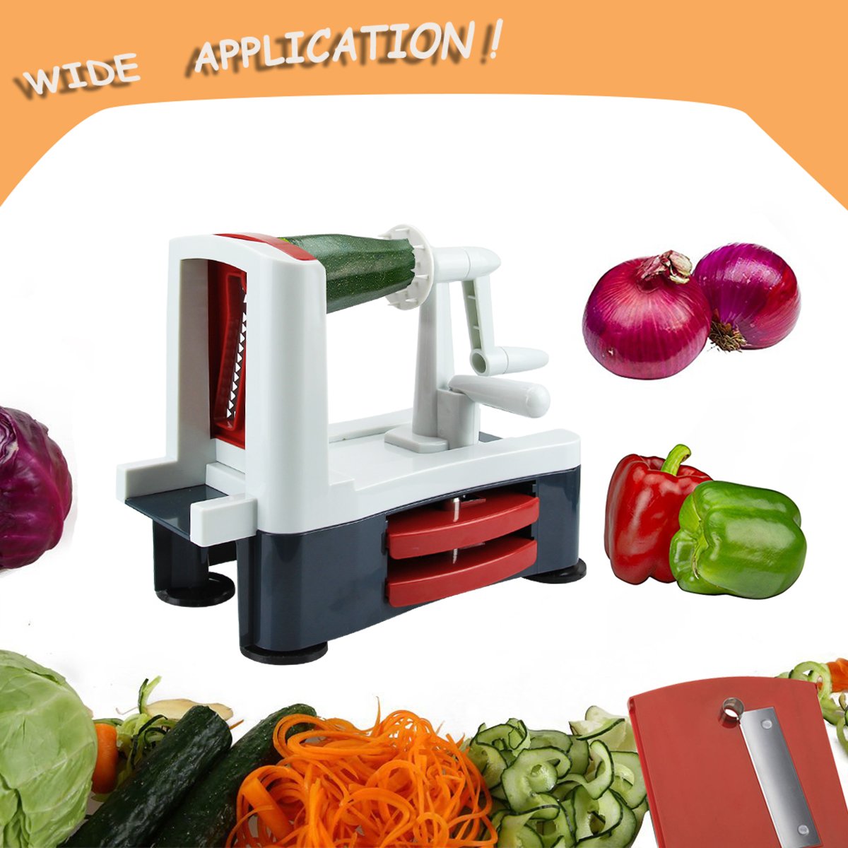 Spiralizer Vegetable Slicer-Spiral Vegetable Slicer and Cutter-Noodle Maker-Perfect for Low Carb and Vegetarian