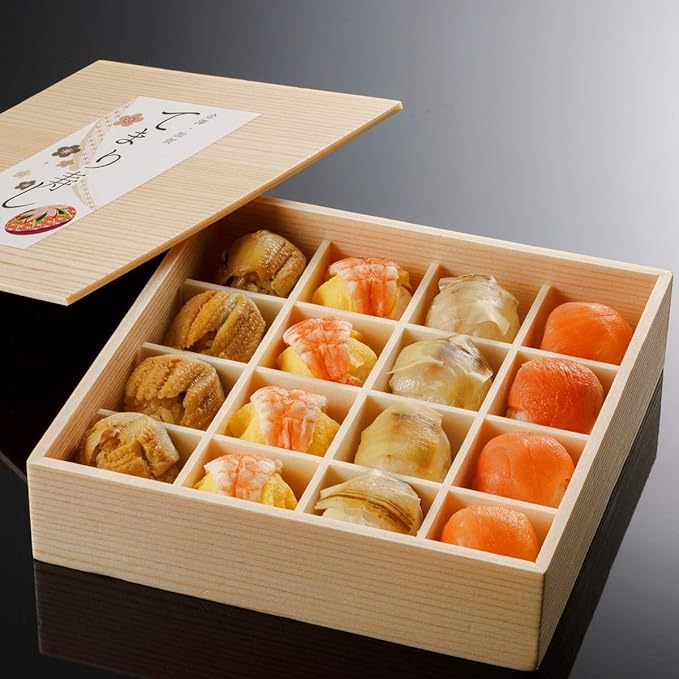 Amazon おいしい あなご サーモン のどぐろ えび 手まり寿し１６ヶ入 冷凍寿司 食卓にかわいい一口サイズの手まり寿司 解凍後はこれが冷凍と驚く おとりよせ 人気グルメ 芝寿し 寿司 通販