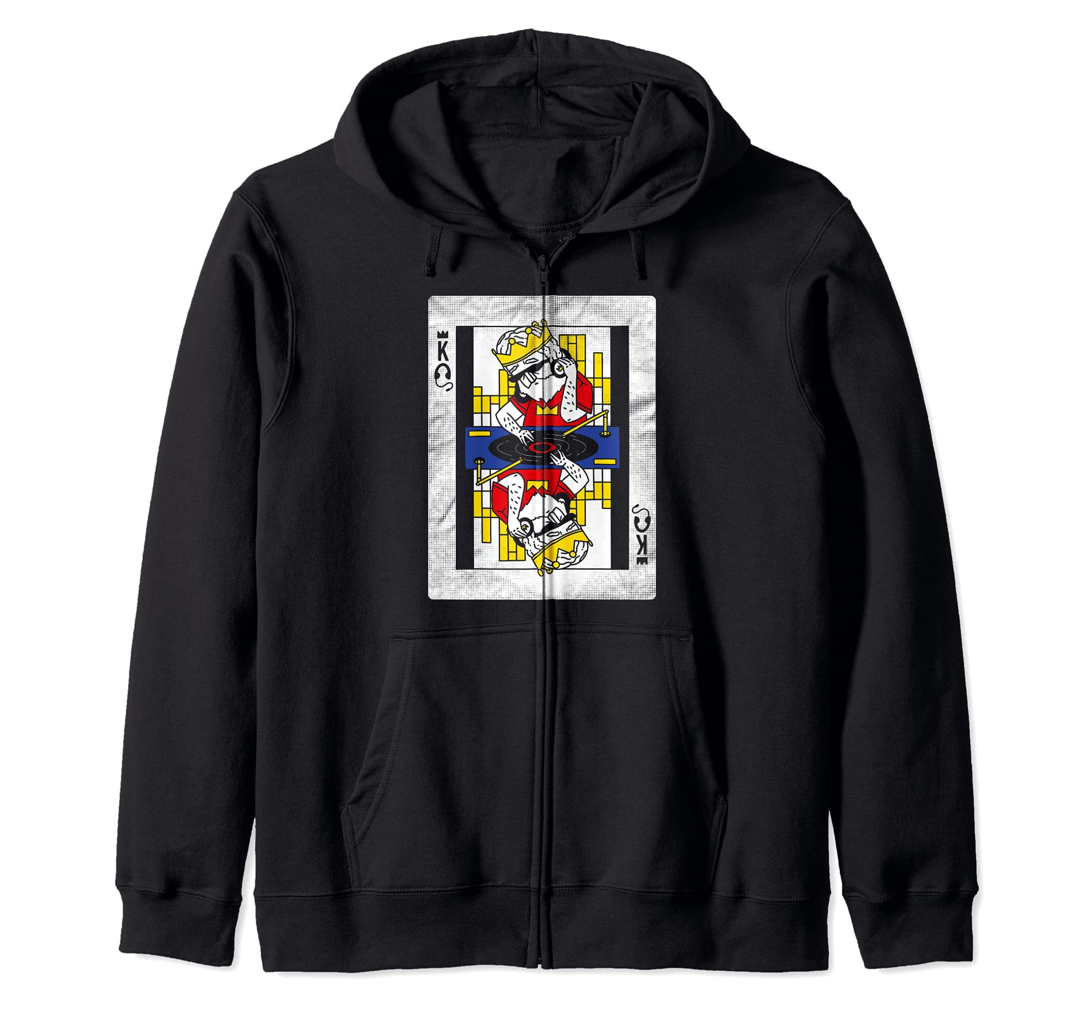 DJ Vinyl Turntables Vintage Analog Synth Producer Zip Hoodie