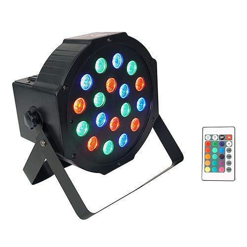 Rockville Battery PAR 50 18W LED DMX Wash Up-Light, Rechargeable Battery, Remote Control, RGB Color Mixing, Sound Activated, for DJs, Clubs, Parties, Weddings