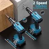 MHPRO Cordless Drill Set 21V 2 Batteries 2000mAh 42N.m 2 Speed 14 Bits view 5