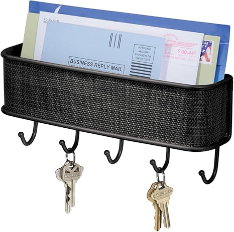 Idesign Twillo Mail And Key Holder Decorative Wall Mounted Key