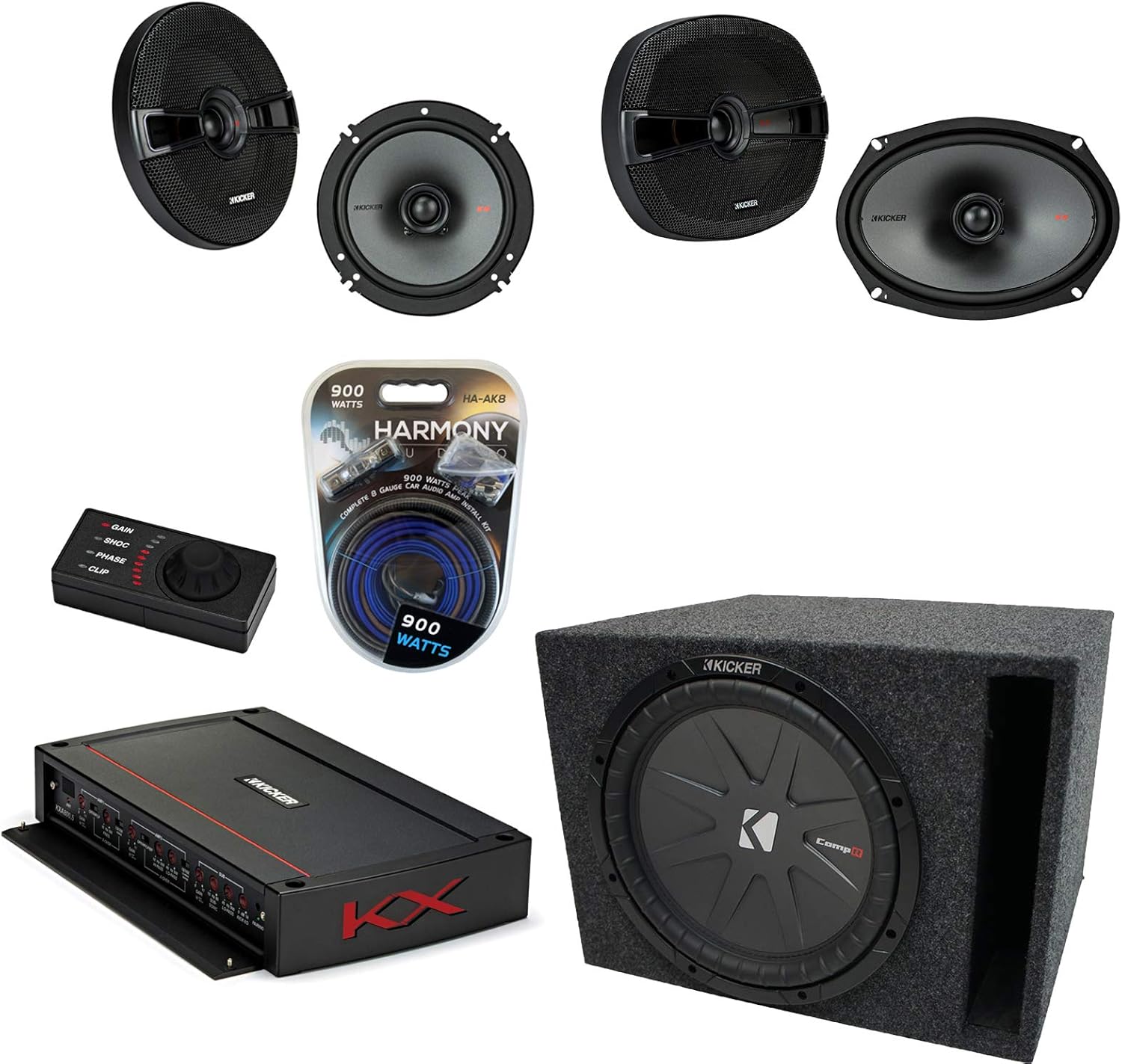 KICKER Car Audio 5 Channel Amplifer with 10" 400W 4Ohm DVC