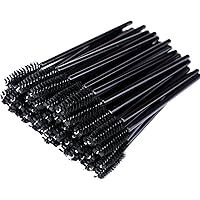 MSQ 50Pack Mascara Wands Disposable Eyelash Mascara Eyebrow Brushes Applicator Makeup Cosmetic Brush for Eyelash Extensions M