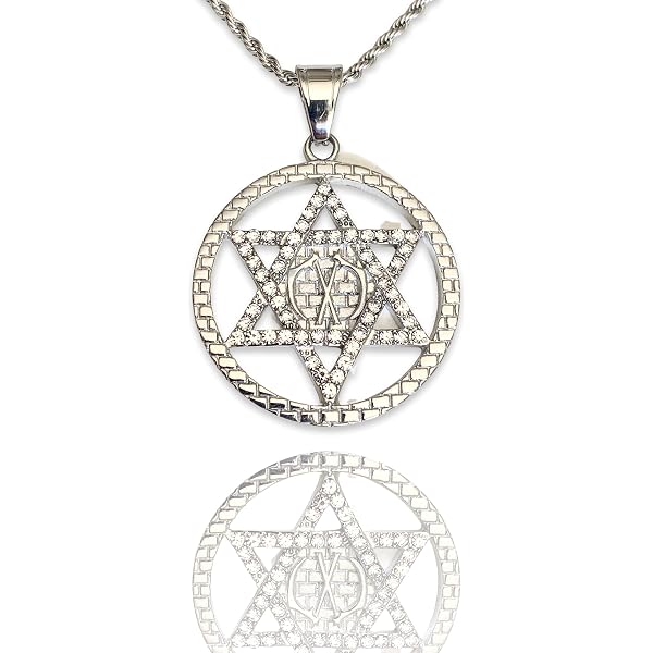 Blowin Eye Of Horus In Star Of David Pendant Necklace - Stainless Steel, Hypoallergenic, Silver Or Gold - View #2