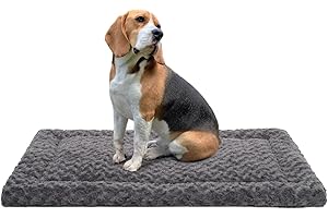 Washable Dog Bed Mat Reversible Dog Crate Pad Soft Fluffy Pet Kennel Beds Dog Sleeping Mattress for Large Jumbo Medium Small 