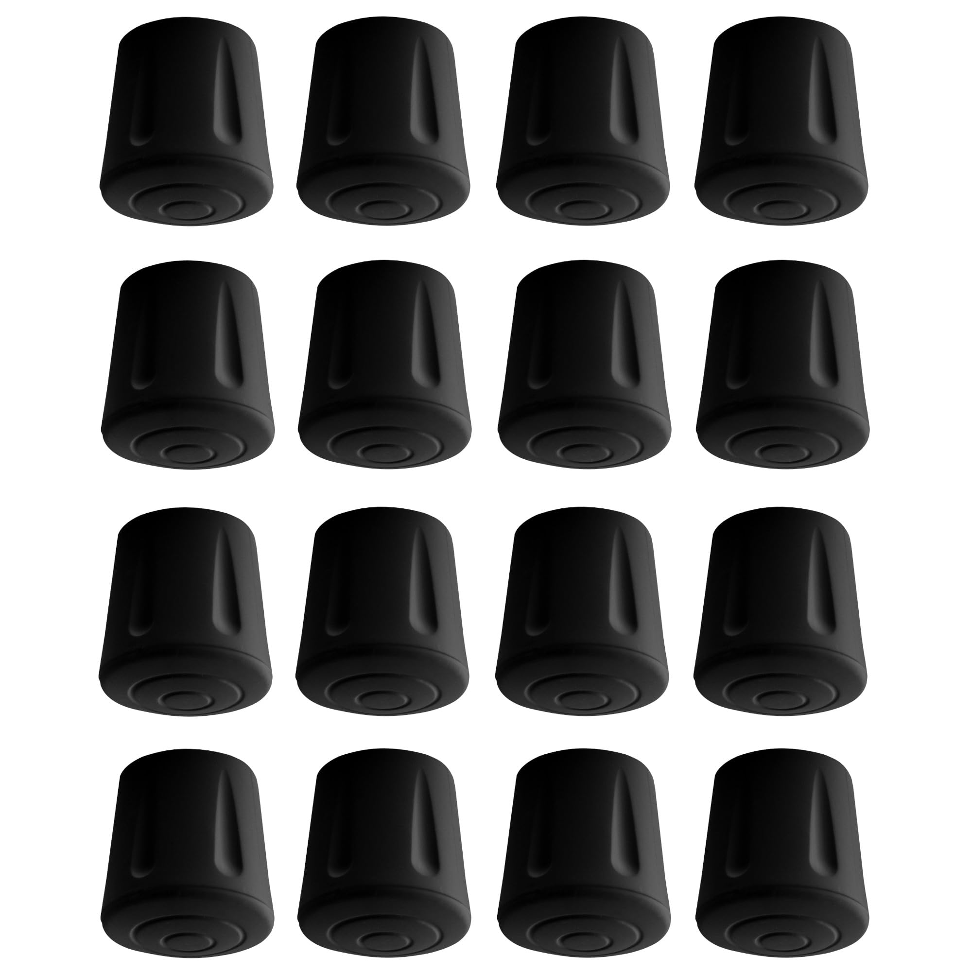 cyclingcolors 16 x Furniture Feet Rubber Furniture Gliders Round Chair Caps Foot Caps Protective Caps for Chair Legs Black Tube Caps End Caps Round Tube (30 mm)