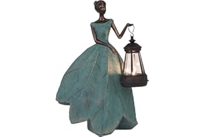 Guichifun Fairy Statues Solar Outdoor Lights - Resin Garden Figurines Decorations for Patio Yard Lawn Decor Housewarming Gardening Gifts for Women Mom 7.4 x 5.3 x 12 Inch