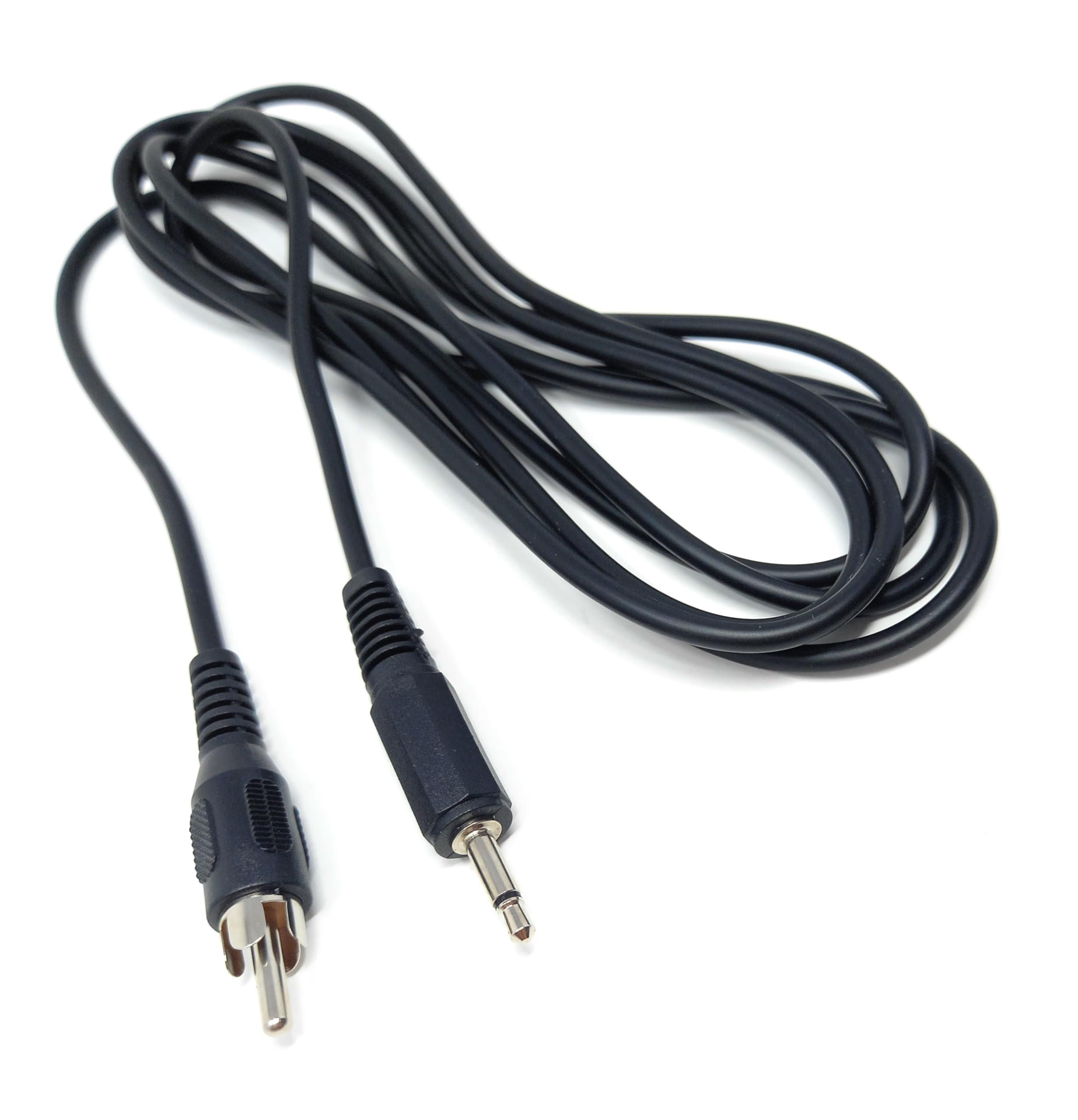 DRUT 2m 3.5mm Mono Jack Plug To RCA Phono Single Plug Lead Cable 6.5ft Black Nickel