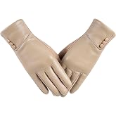 Kebesu Winter Leather Gloves Women, Warm Wool Lining Touchscreen Texting | Winter fashion windproof and warm gloves,Suitable for outdoor activities in winter,such as climbing,cycling,running