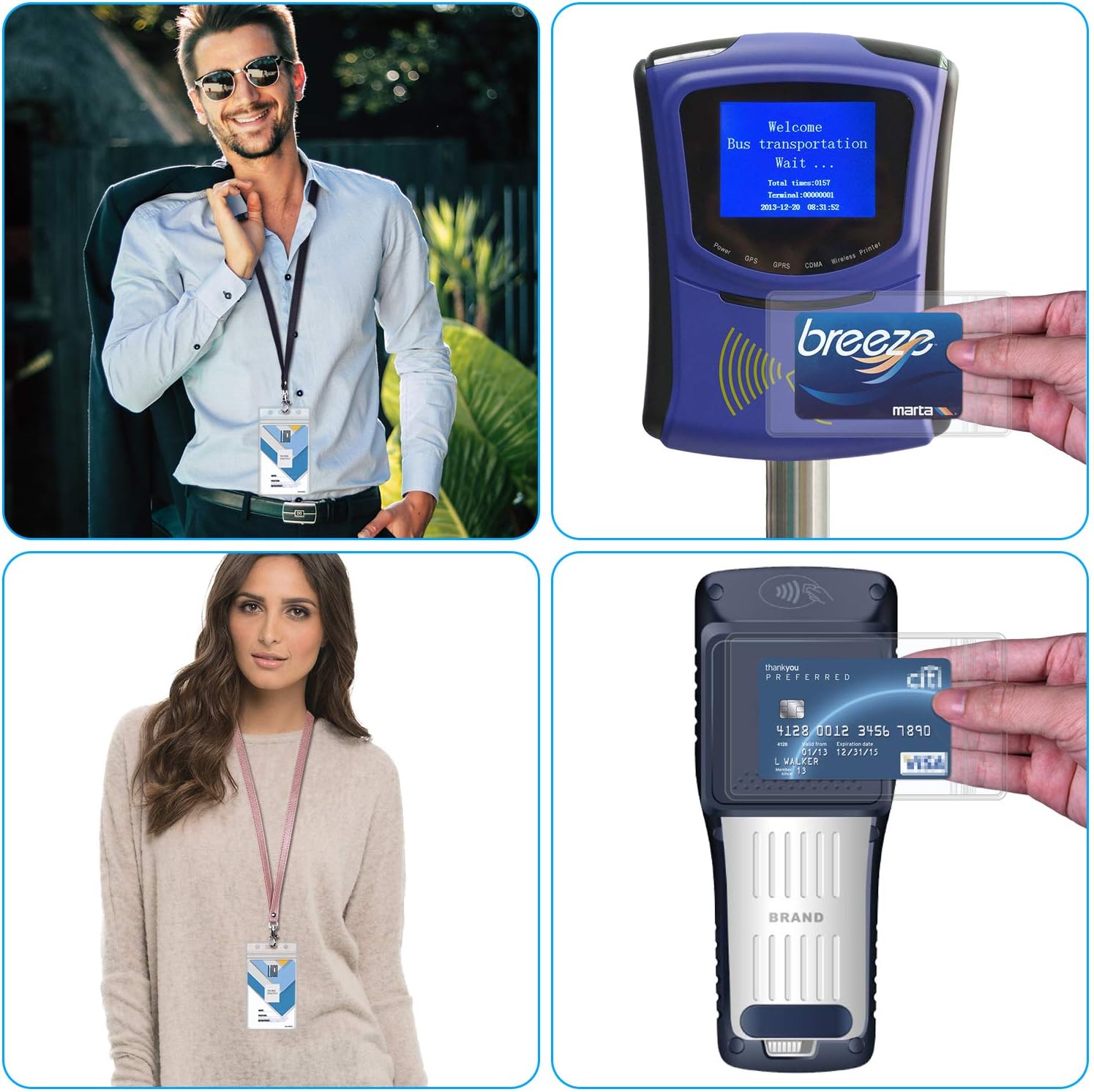 Wisdompro 10 Pack Vertical ID Card Badge Holder - Image 5
