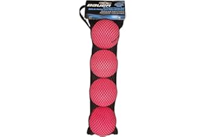 Bauer Hockey No Bounce Street Hockey Balls, Pack of 4 (Pink (Cold Weather))