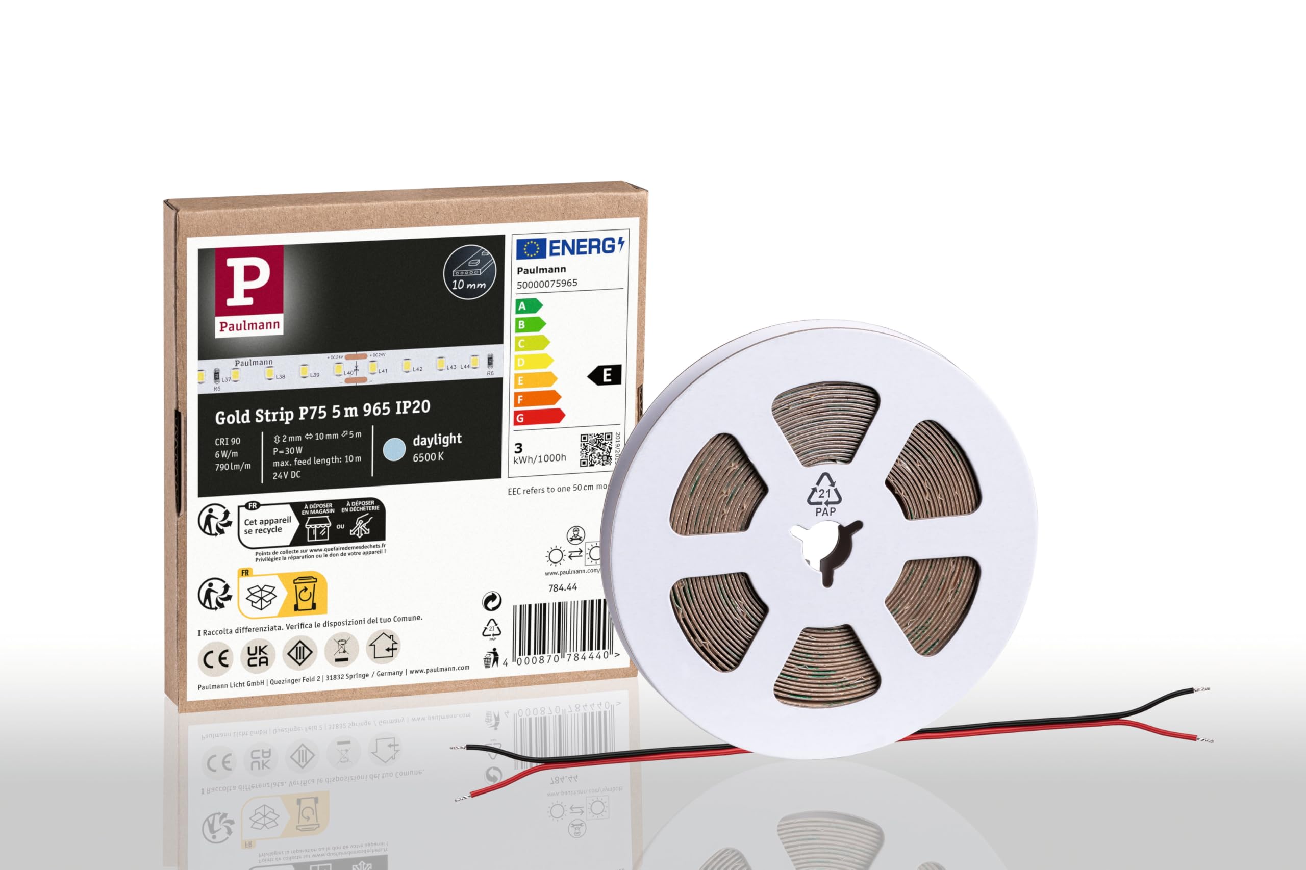Paulmann 78444 Pro LED Strip Gold P150 965 5m 30W 790lm/m 96 LEDs/m 6500K LED Strip
