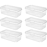 Sterilite 18058606 Large Flip Top, Clear, 6-Pack
