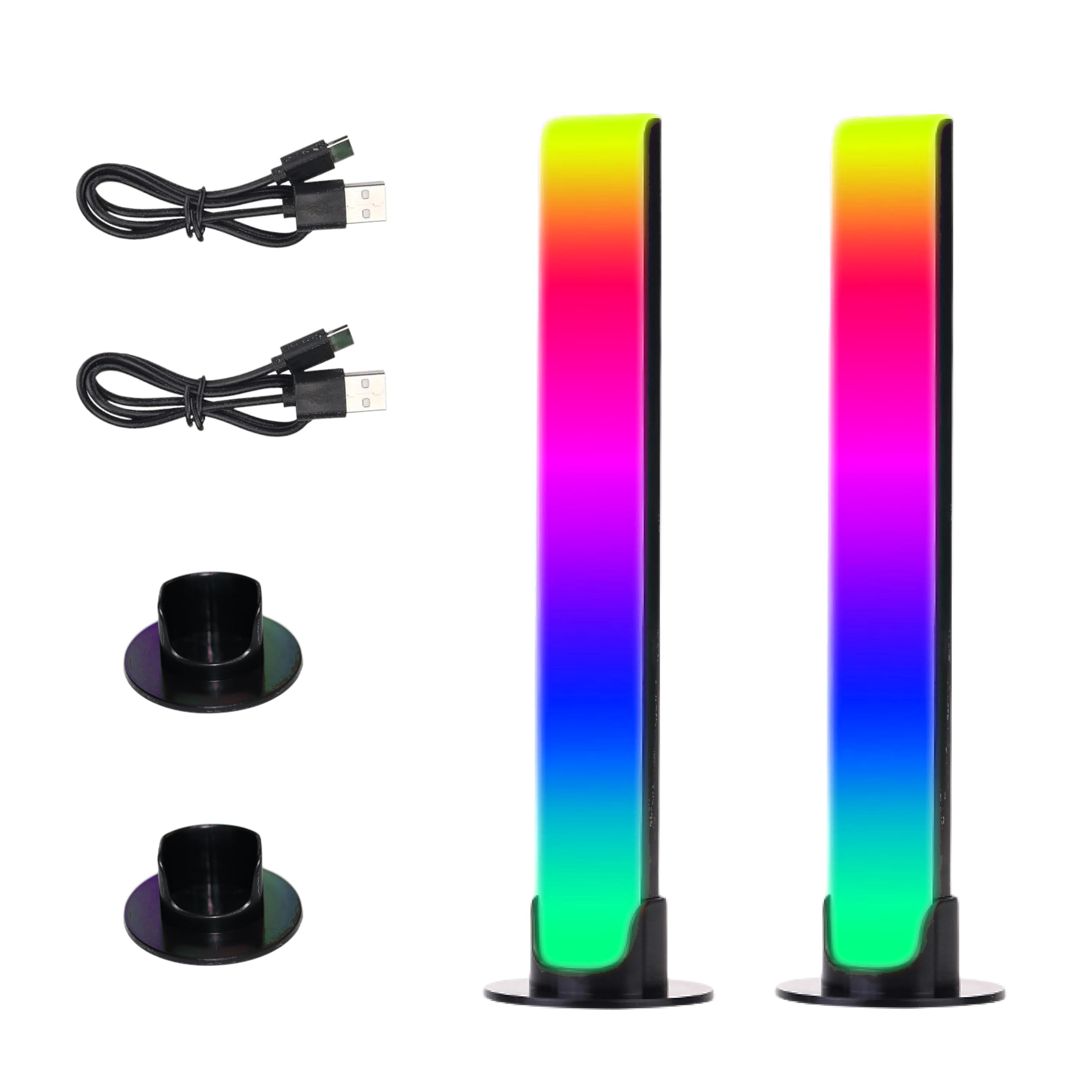 CpHssy 2-Pack LED Sound Control Spectrum Pickup Light, RGB Glow Desktop Ambient Light,Type-C Style Rechargeable Rhythm Light for Party, Car, Desktop