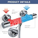 kisimixer Thermostatic Shower Mixer with Adjustable Riser Kit Chrome view 2