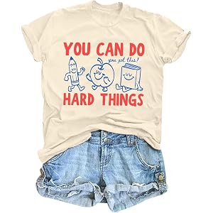 blucagand You Can Do Hard Things Teacher Shirts Womens You Got This Shirt