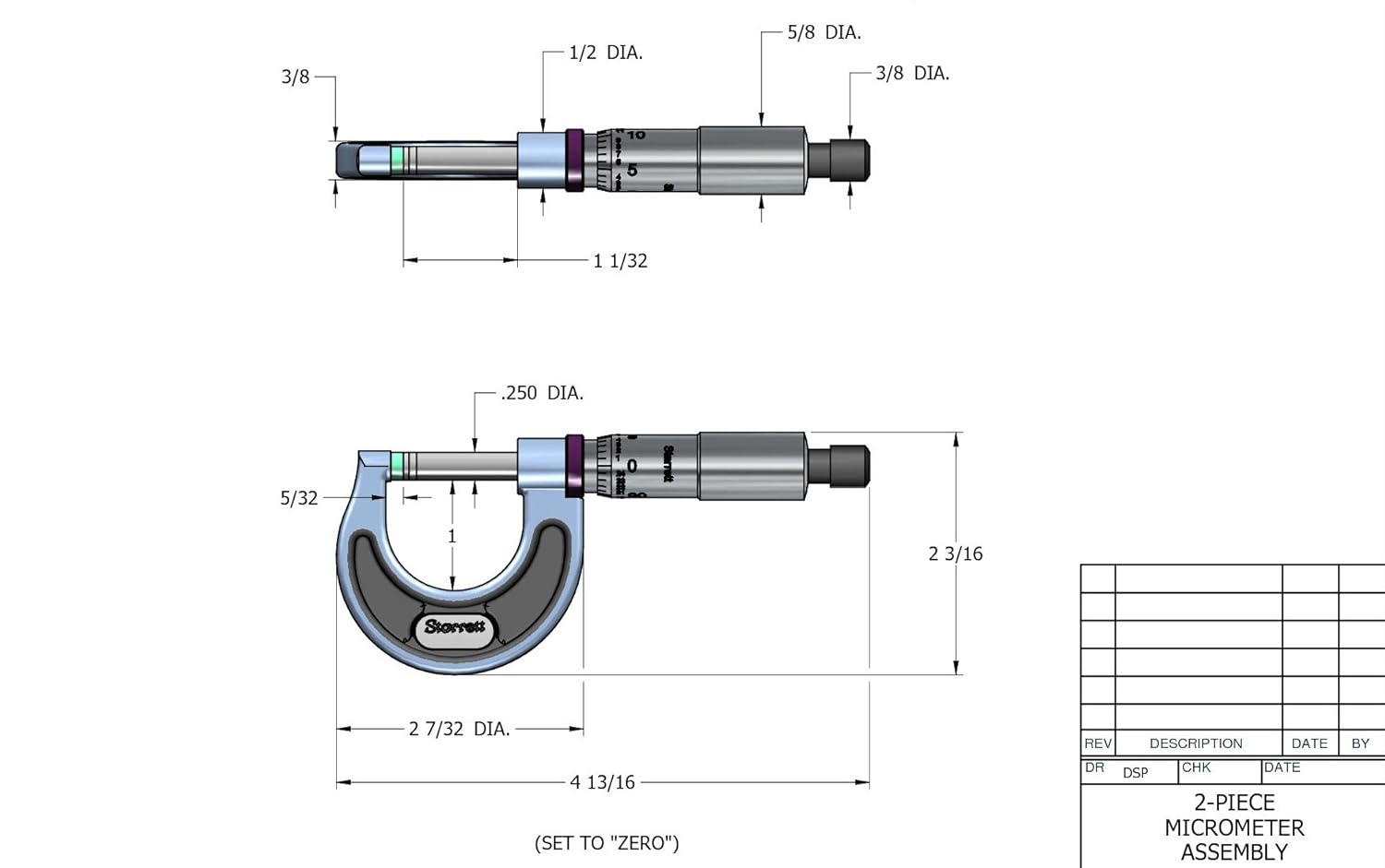 0.0001 Graduation Lock Nut 12 Range Carbide Faces Ratchet Stop