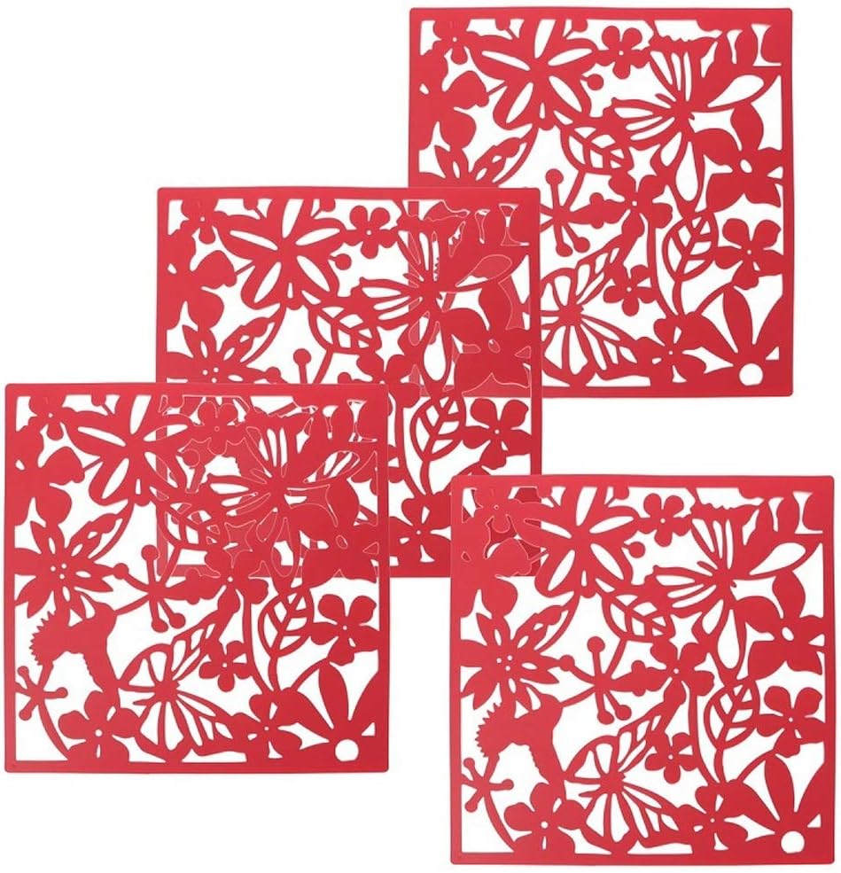 ANAN Home Decor Fashion Butterfly Bird Flower Hanging Screen Partition Separator Room Curtain Home White/Black/Red,1,4pcs