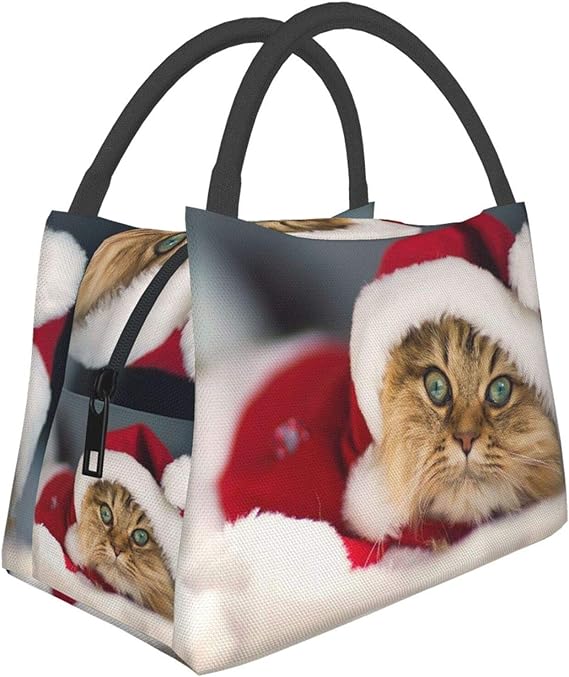 V5DGFJH.B Christmas Cat Lunch Bag Tote Bag Lunch Bag for