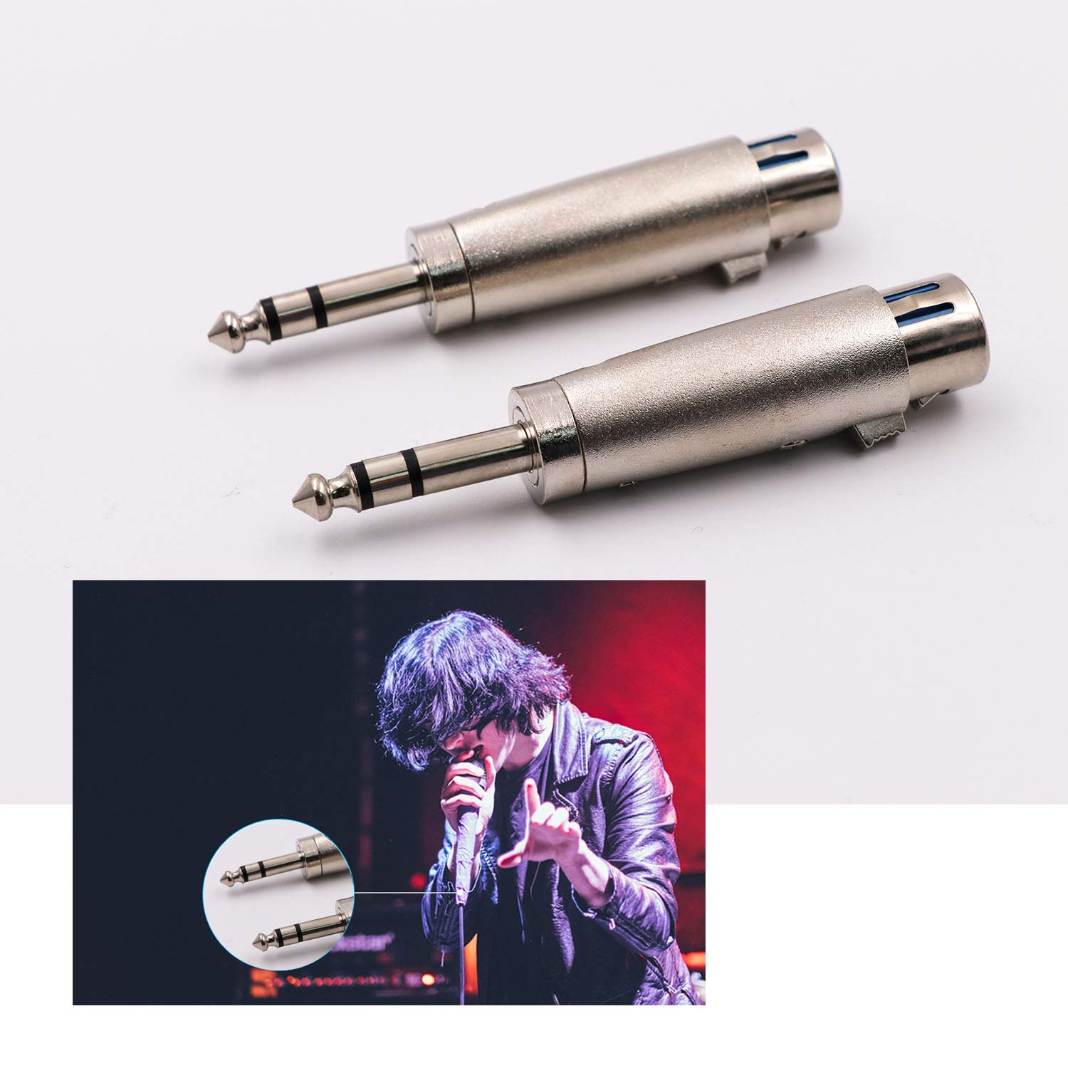 1/4 TRS to XLR Female Adapter Female XLR to 1/4 Stereo Balanced Audio Connector - 2 Pack: Home Audio & Theater