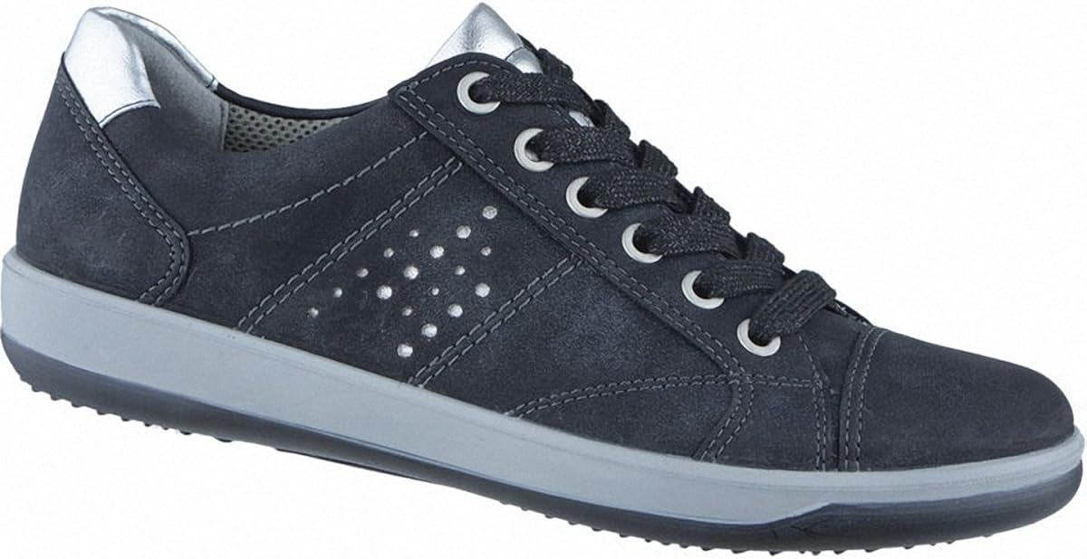 Jenny Miami komfortable Damen Leder Sneakers Nero, gepolsterte Relax