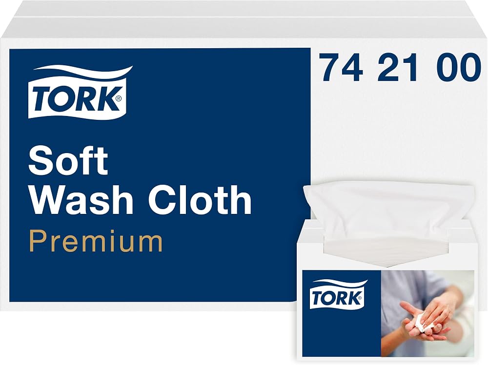 Tork Premium Disposable Wash Cloth Extra Soft 1 Ply 19.2x30 cm 135 Count