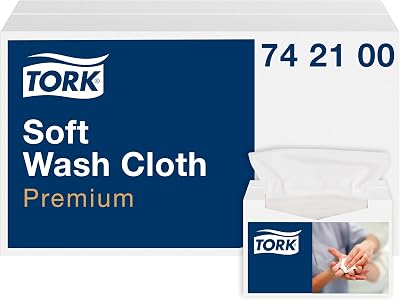 Tork Premium Disposable Wash Cloth Extra Soft 1 Ply 19.2x30 cm 135 Count