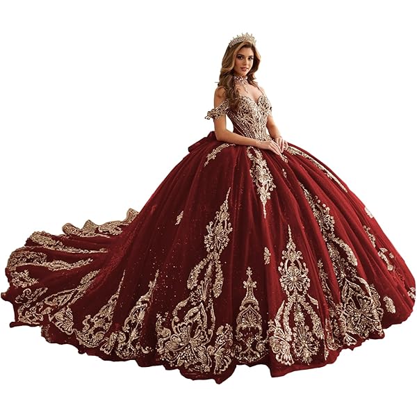 gold and burgundy dresses Burgundy Gold Sequin Wedding Dresses 66991 High Neck, Long Tail – Viniodress