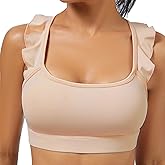 TDCQZY Women's Sports Bras Ruffled Y Back Padded Racerback Supportive Workout Yoga Bra