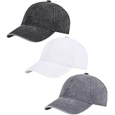AOSMI 3 Pack Vintage Washed Cotton Adjustable Baseball Caps for Men Women Unstructured Low Profile Dad Hat