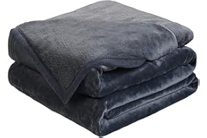 EASELAND Soft Queen Size Blanket All Season Warm Microplush Lightweight Thermal Fleece Blankets for Couch Bed Sofa,90x90 Inches,Dark Grey