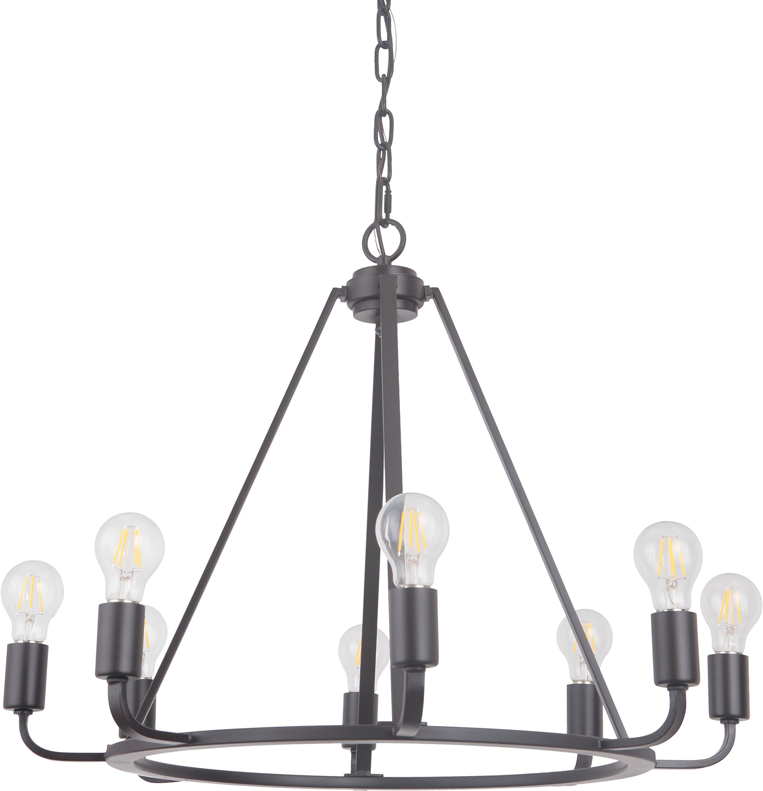 Craftmade 45928-OBG Arc Farmhouse Chandelier Lighting, 8-Light, 480 Watts, Oiled Bronze Gilded (28" W x 18" H)