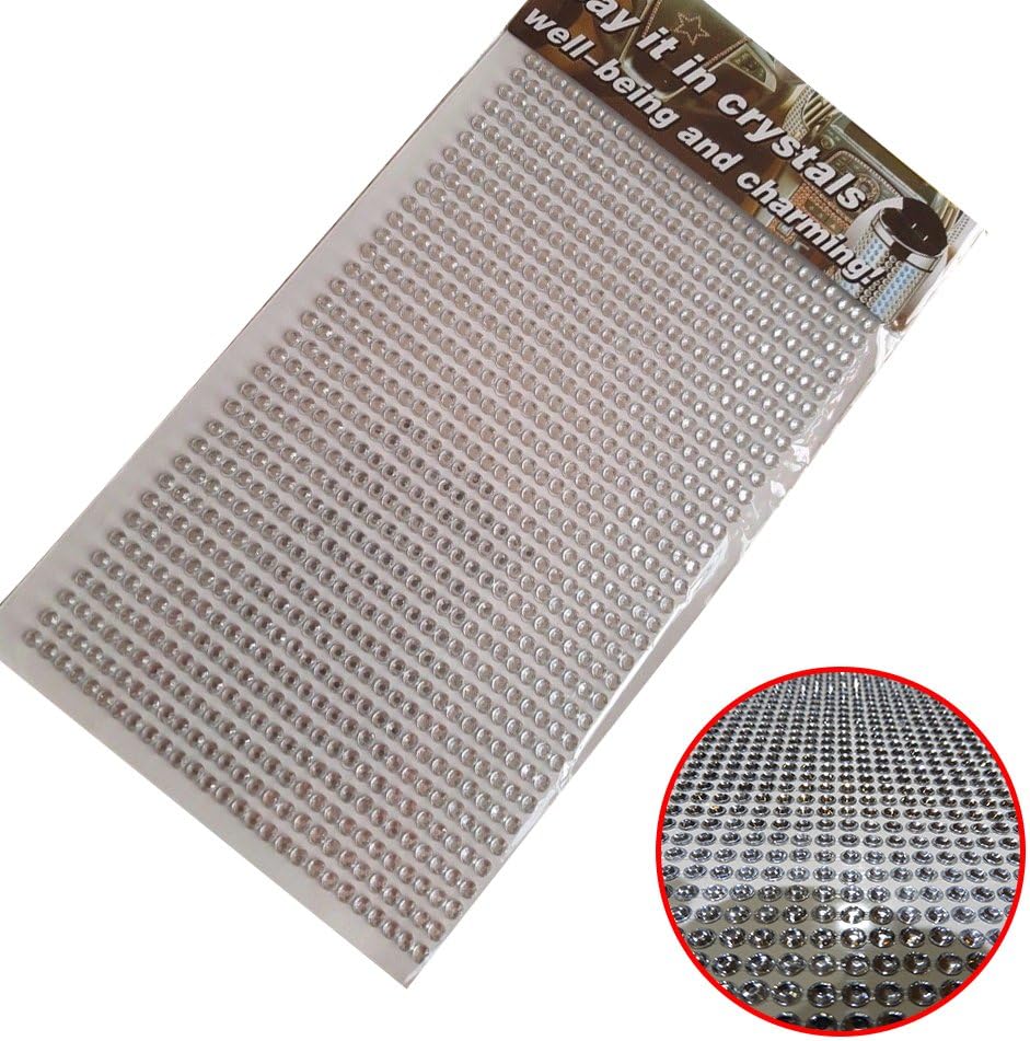 Xpork 1040pcs Rhinestone Sticker Round Crystal Self-adhesive Gem Sheets 3mm DIY Crafts Decorations