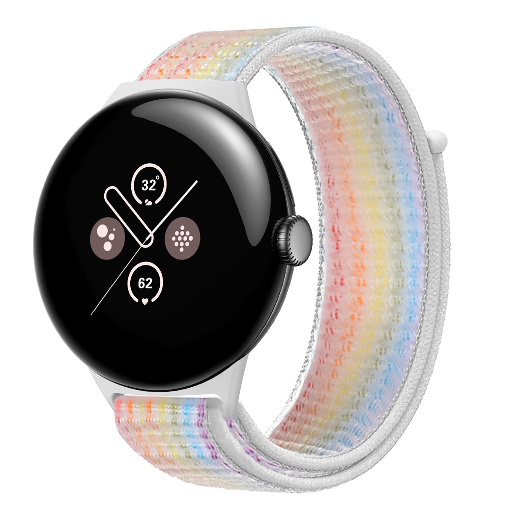 GIOPUEY Strap Compatible with Google Pixel Watch 4 45mm/3 45mm, Flexible Nylon Braided Strap, Strap Replacement [Unisex] - colorful