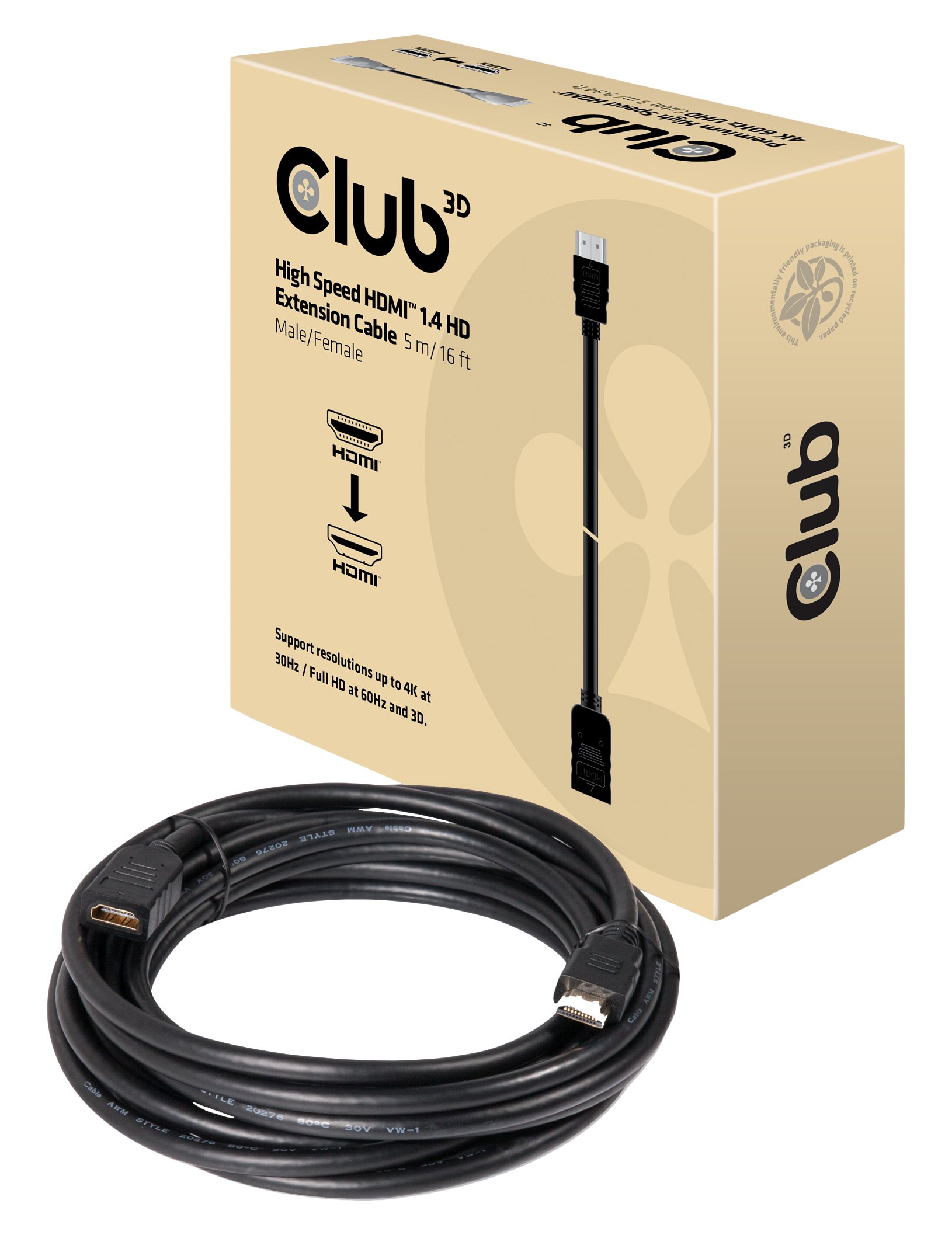Club 3D Premium High Speed HDMI 2.0 black Black