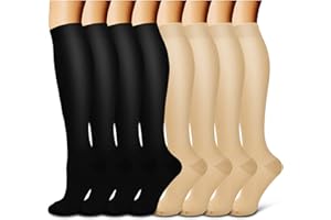 Laite Hebe Compression Socks For Women& Men circulation(8 Pairs),Socks-Best for Running,Sports,Hiking,Flight travel,Pregnancy