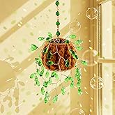 Beaded Plant Kit Suncatcher Succulent Beaded Succulent Gifts for Plant Lovers,Plant Sun Catcher for Window Hanging with Chain,Bead Plants Crystal Sun Catchers Indoor Window Home Garden Decor