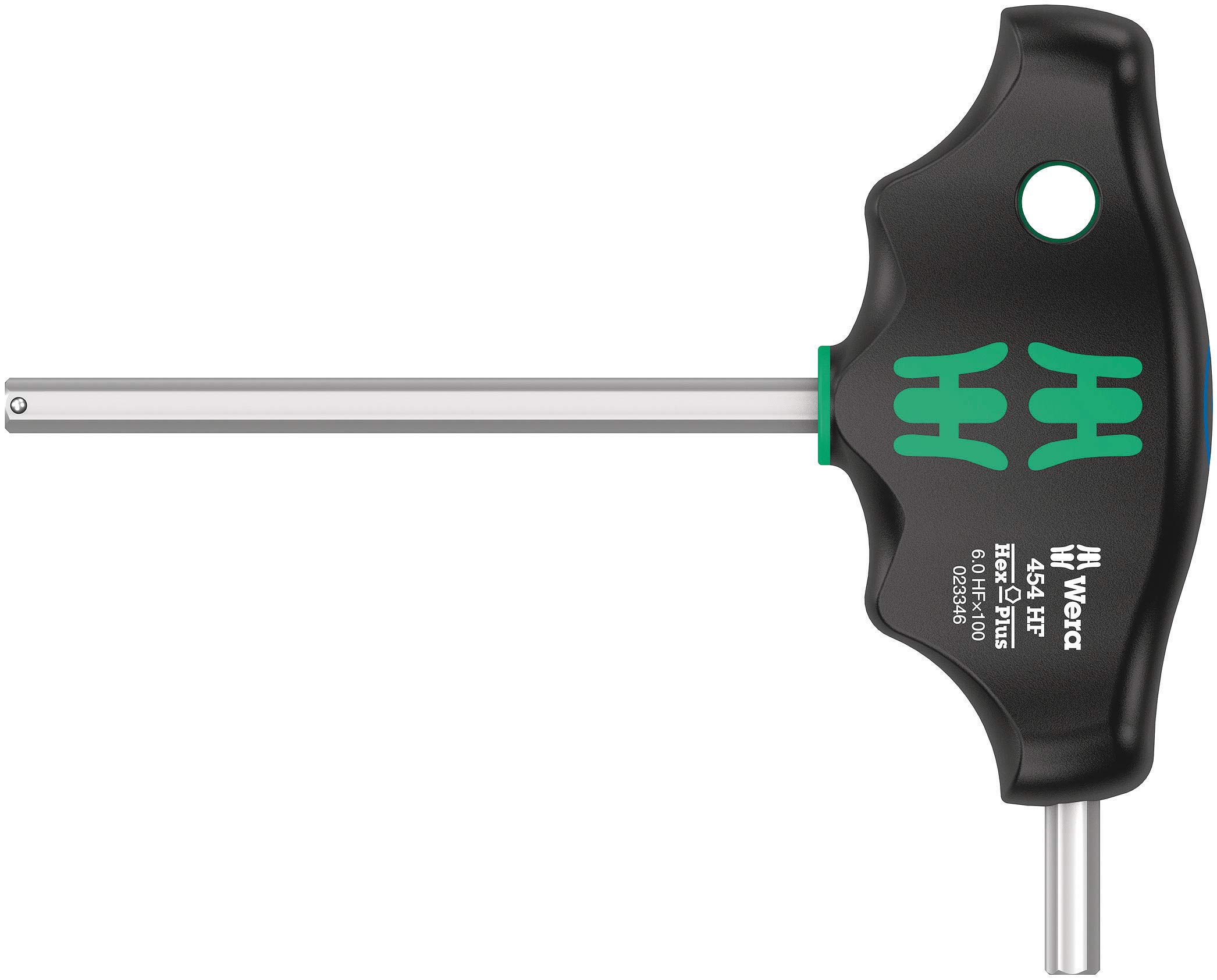 Wera 05023346001 454 HF T-Handle Hexagon Screwdriver Hex-Plus with Holding Function 6 x 100 mm
