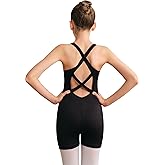 Hanebel Girls Gymnastics Leotard Sleeveless Biketard for Dance, Sports Unitard, Crisscross Strappy Back