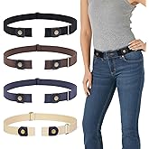 WERFORU 3 Pack 4 Pack No Buckle Invisible Stretch Belt Buckle-Free Elastic Belt for Women and Men